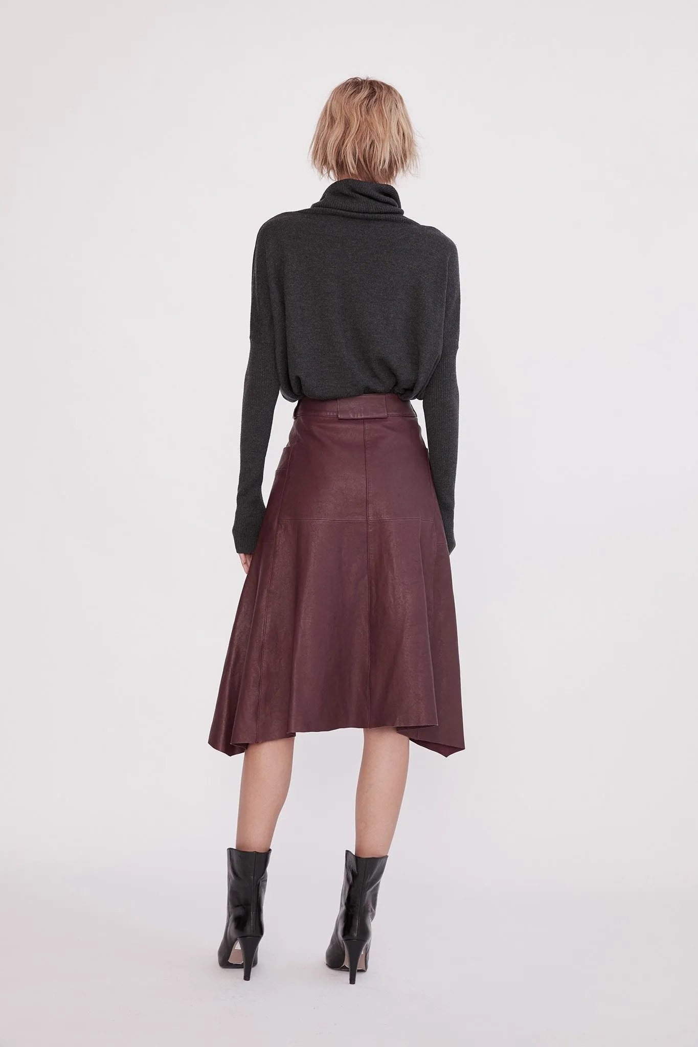 Hudson High-Rise Skirt Shiraz Leather