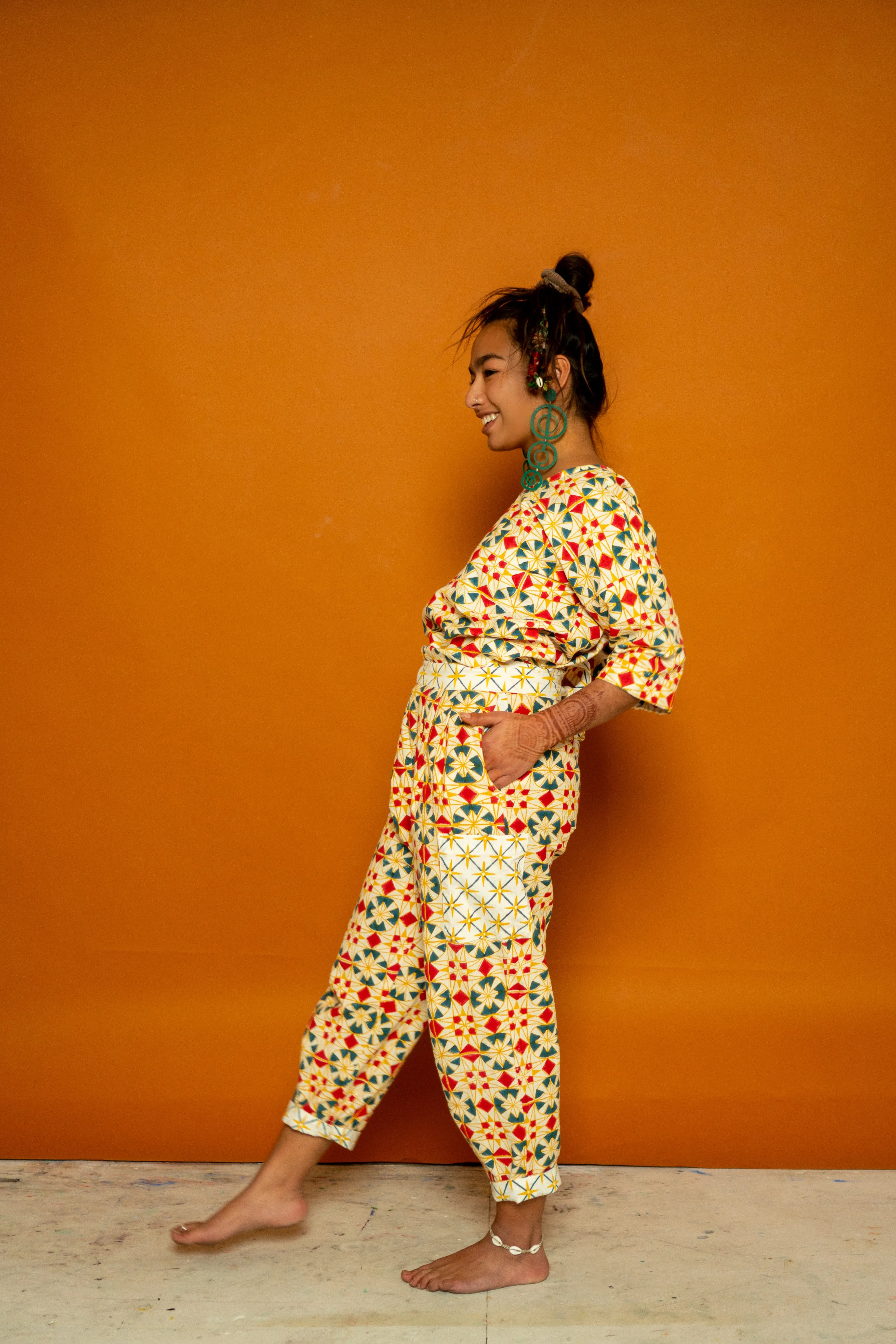 Japanese Work Pants - Parcheesi Print