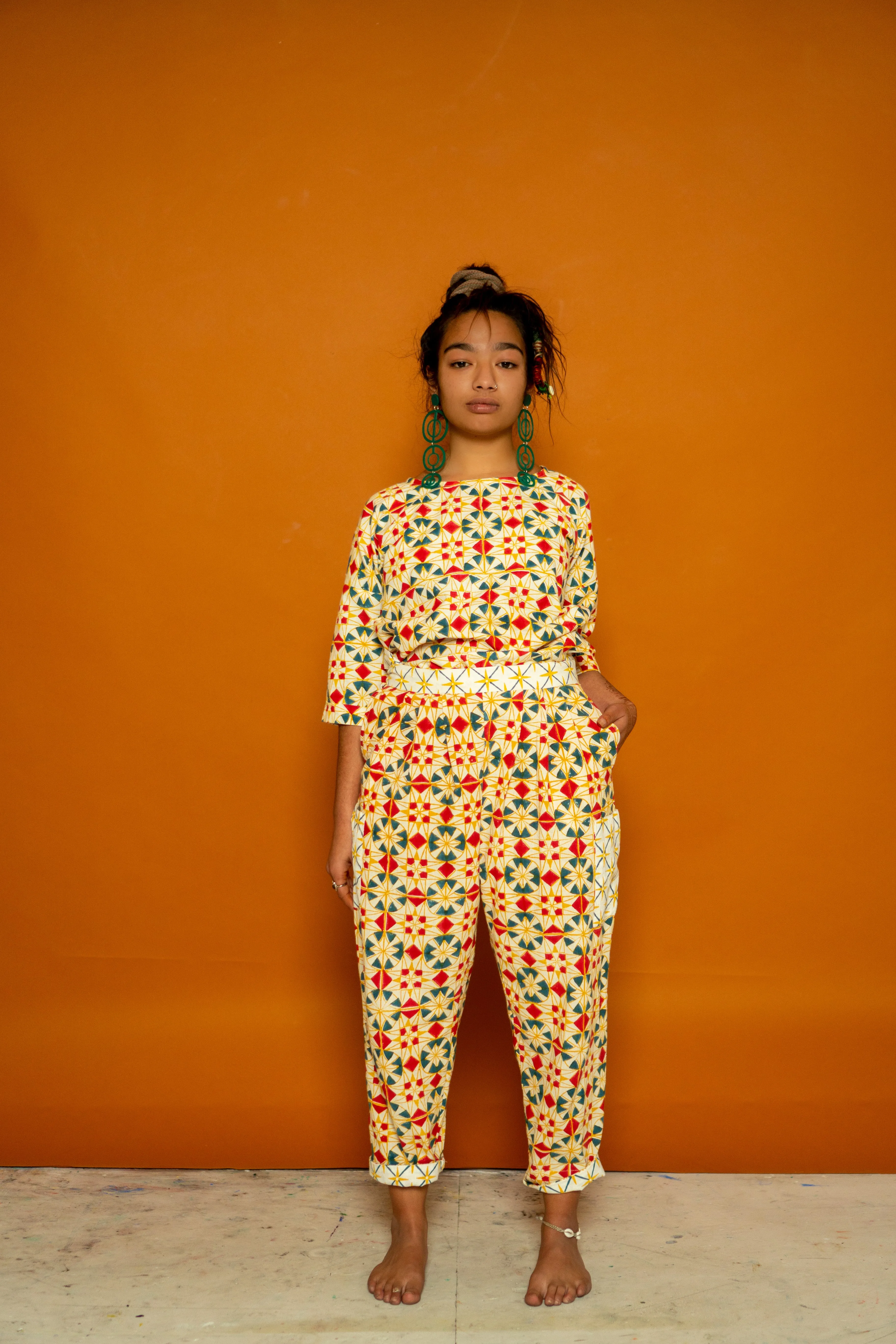 Japanese Work Pants - Parcheesi Print