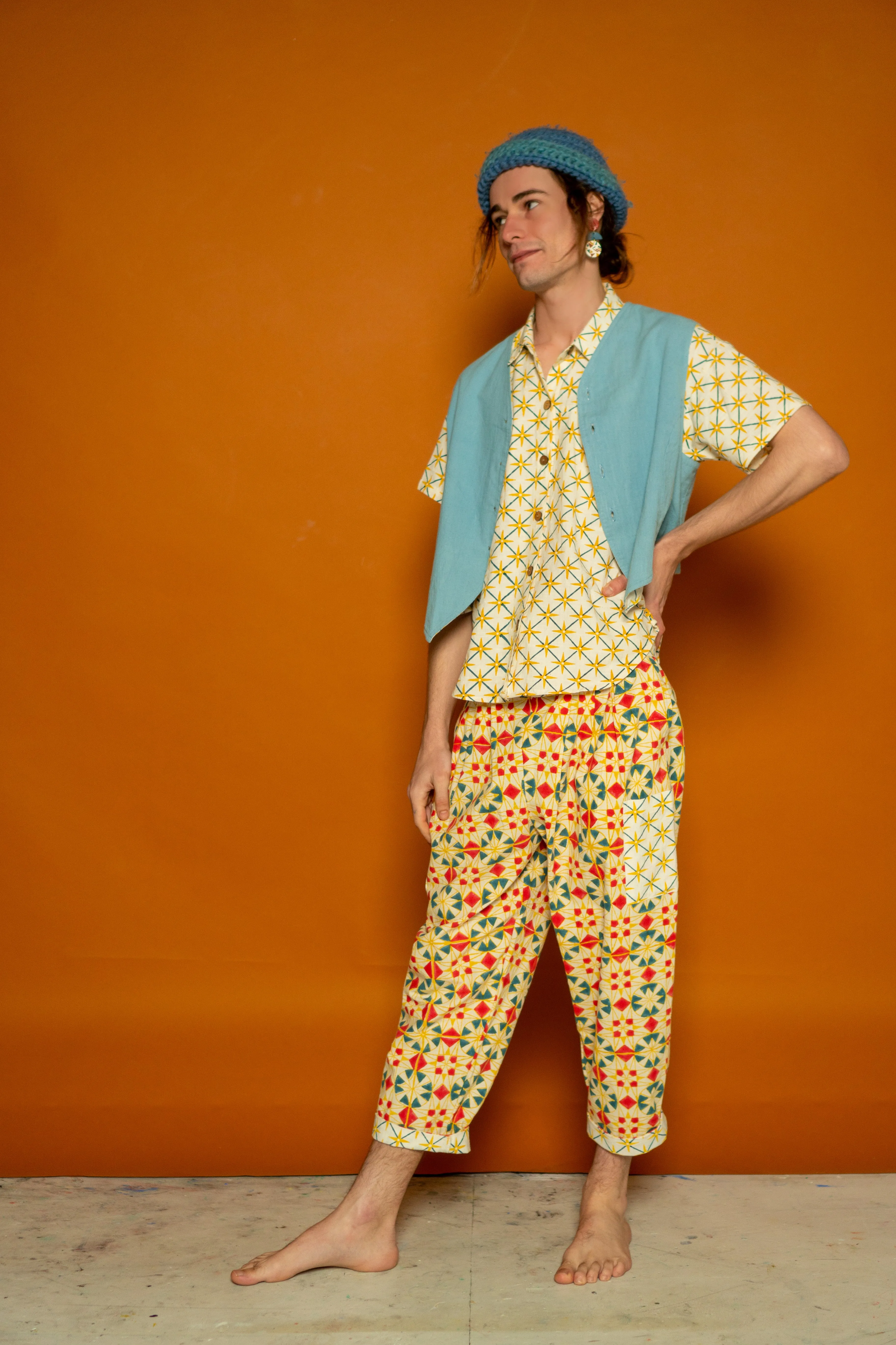 Japanese Work Pants - Parcheesi Print