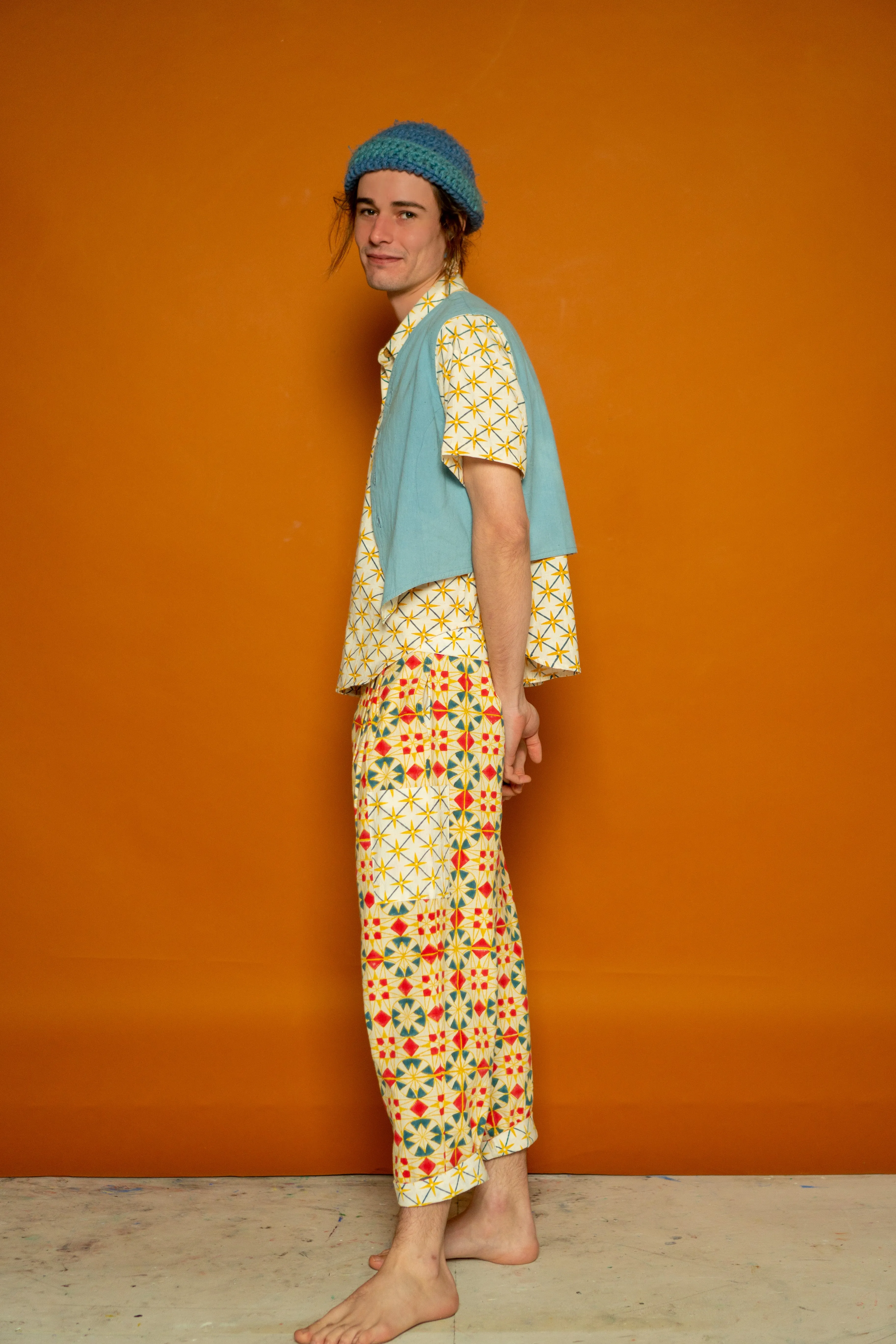 Japanese Work Pants - Parcheesi Print