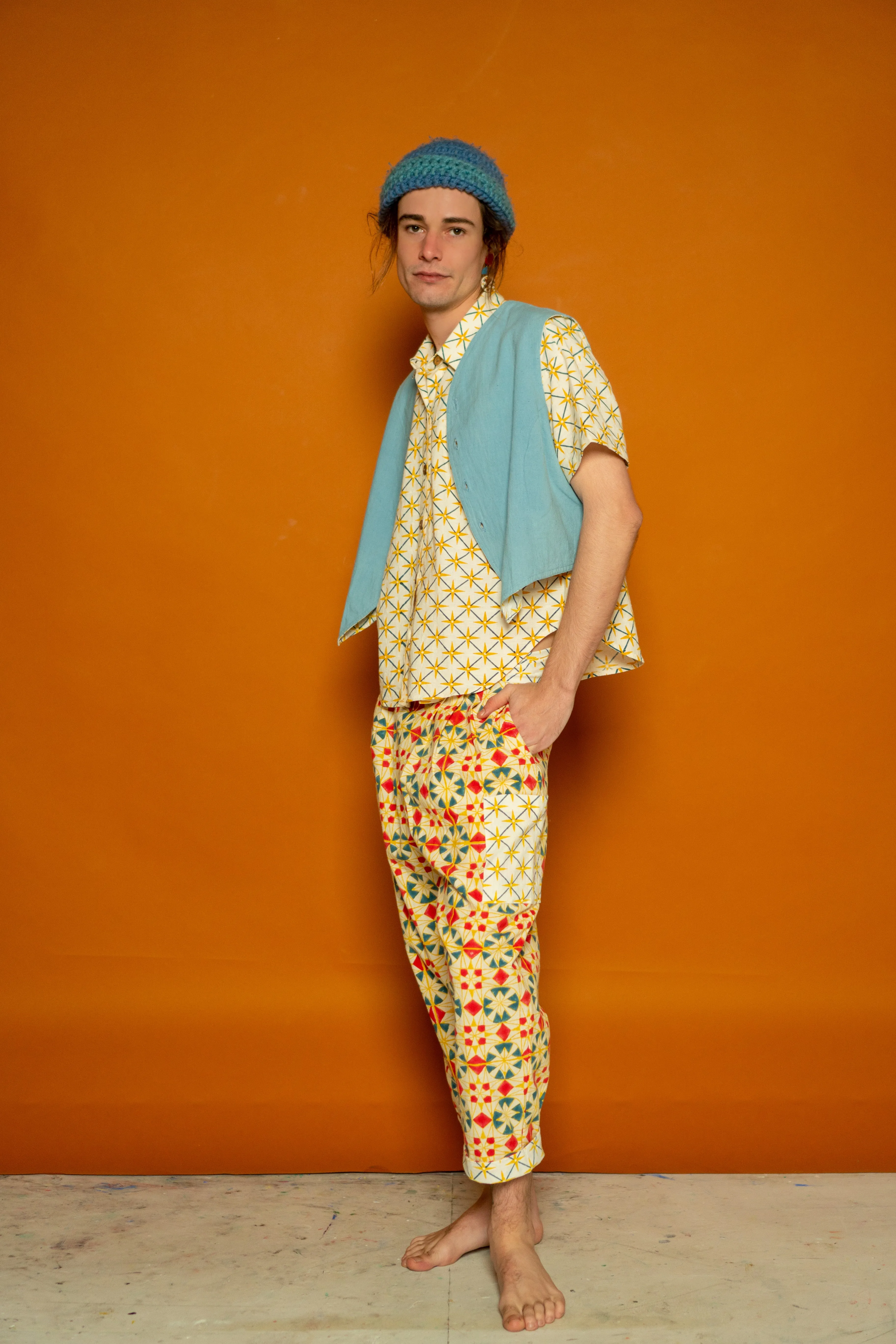 Japanese Work Pants - Parcheesi Print