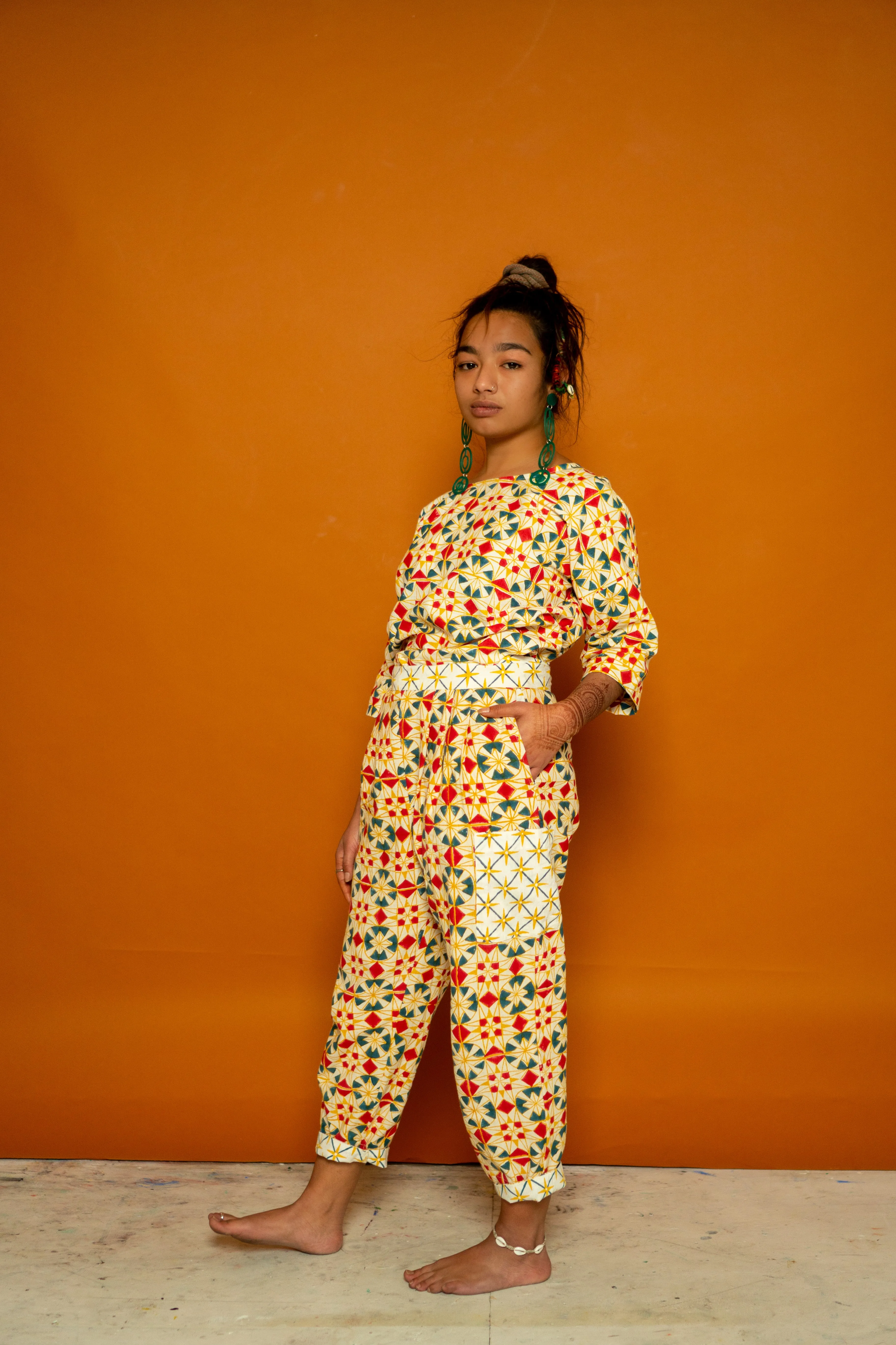 Japanese Work Pants - Parcheesi Print