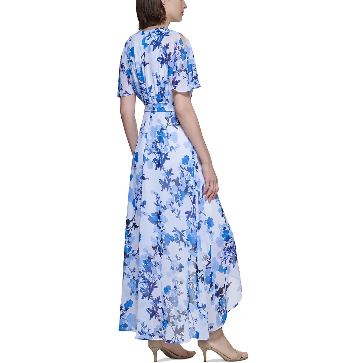 Jessica Howard Womens Petites Floral Long Wrap Dress