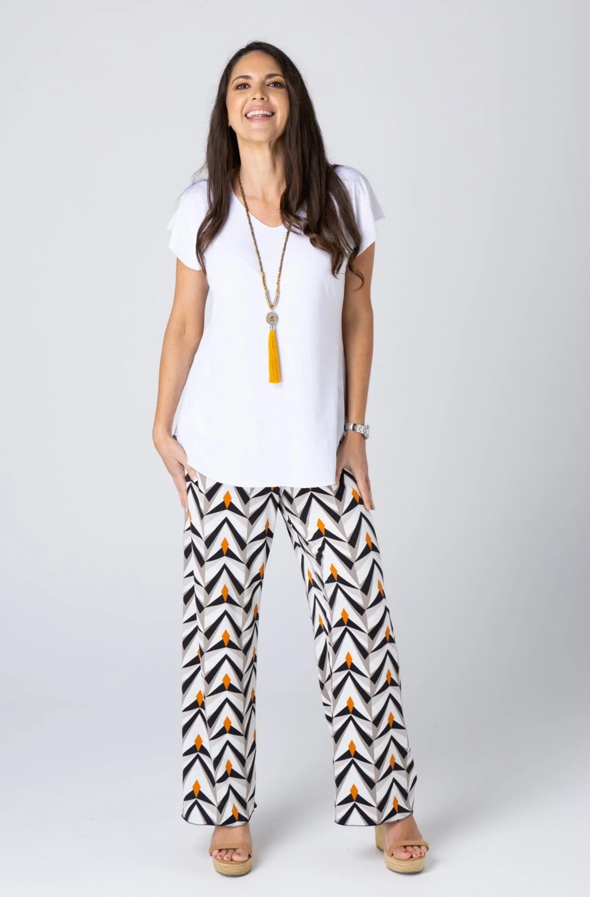 Jewel Wide Leg Jersey Palazzo Pants