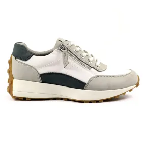 Ladies Lunar Shoes Calvin Trainer Grey Laced side zip sale