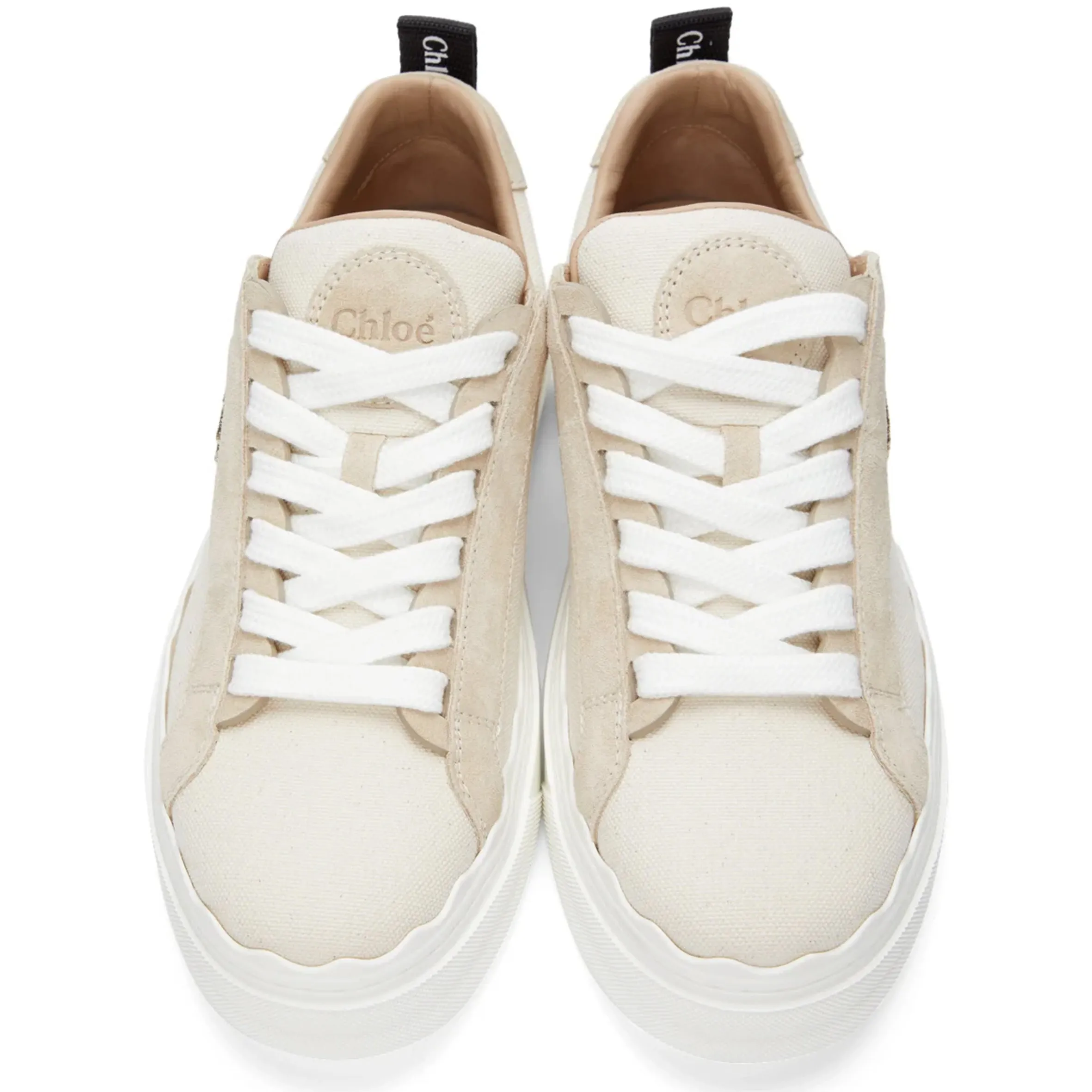 Lauren Embroidered Canvas Sneakers, White