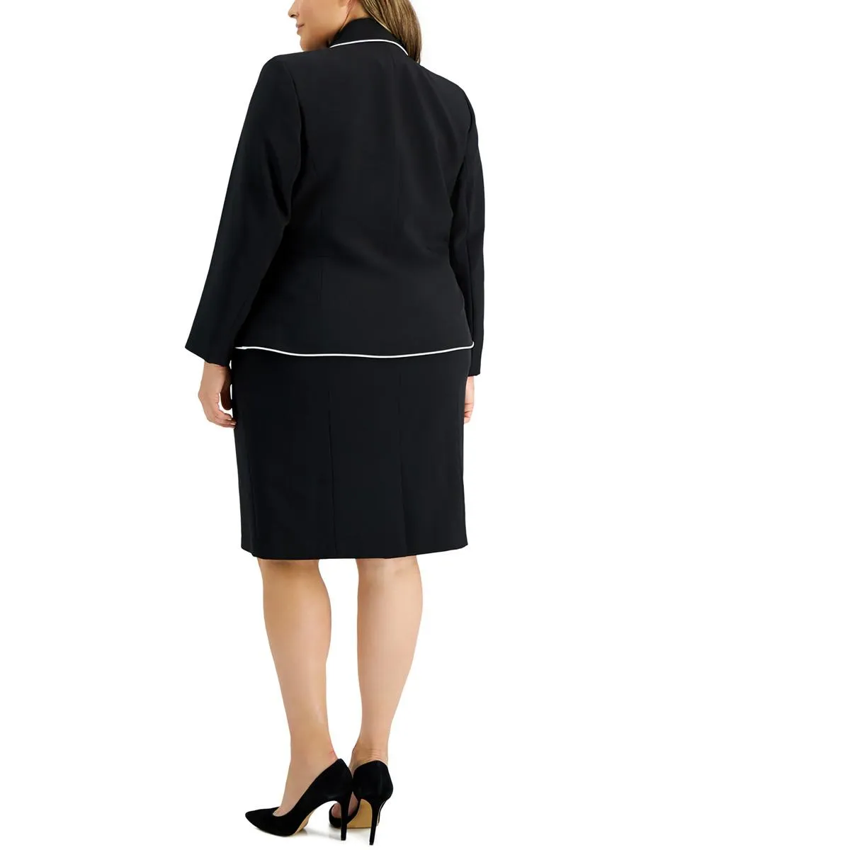 Le Suit Womens Plus Crepe Business Skirt Suit