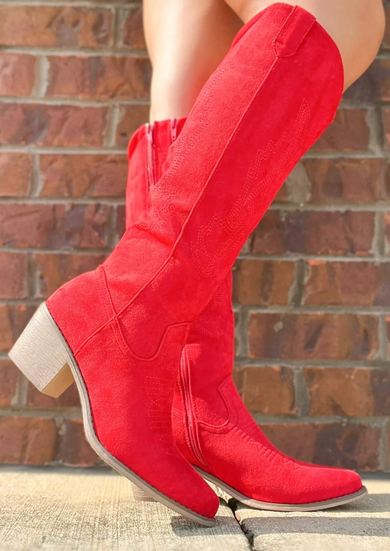 Little Red Suede Boots