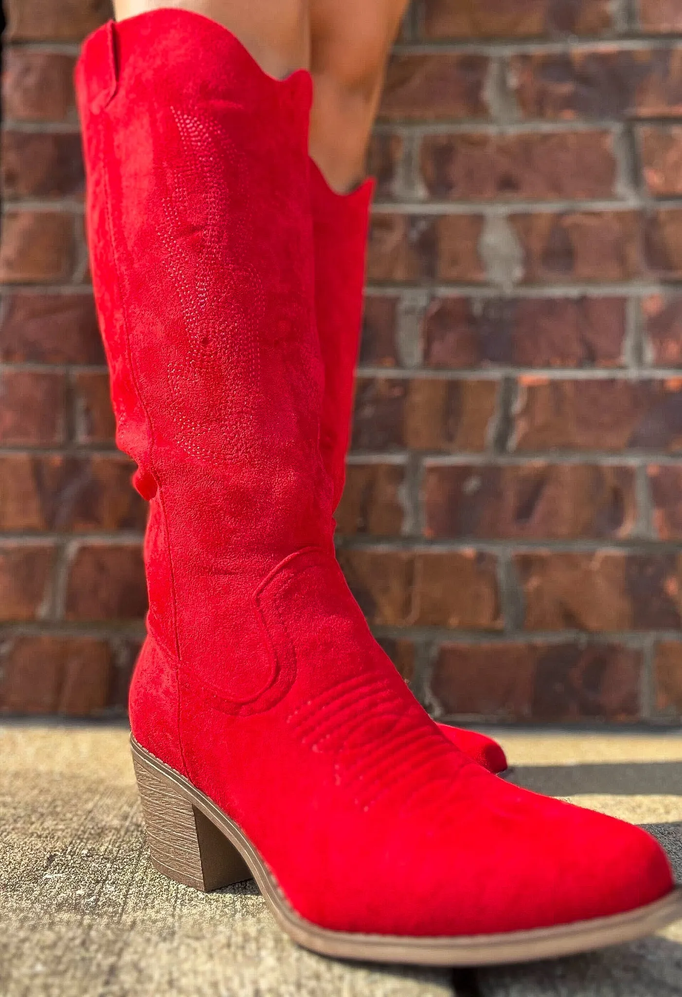 Little Red Suede Boots