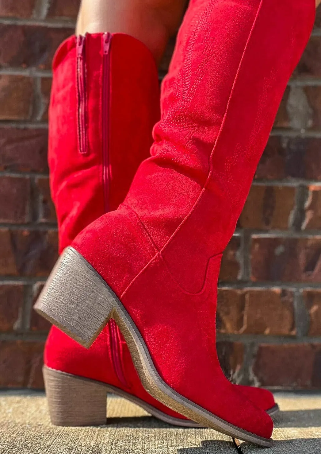 Little Red Suede Boots