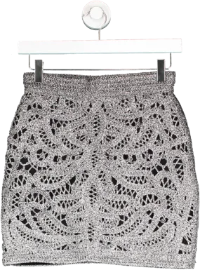 Maje Metallic Thread Open Weave Skirt UK 8