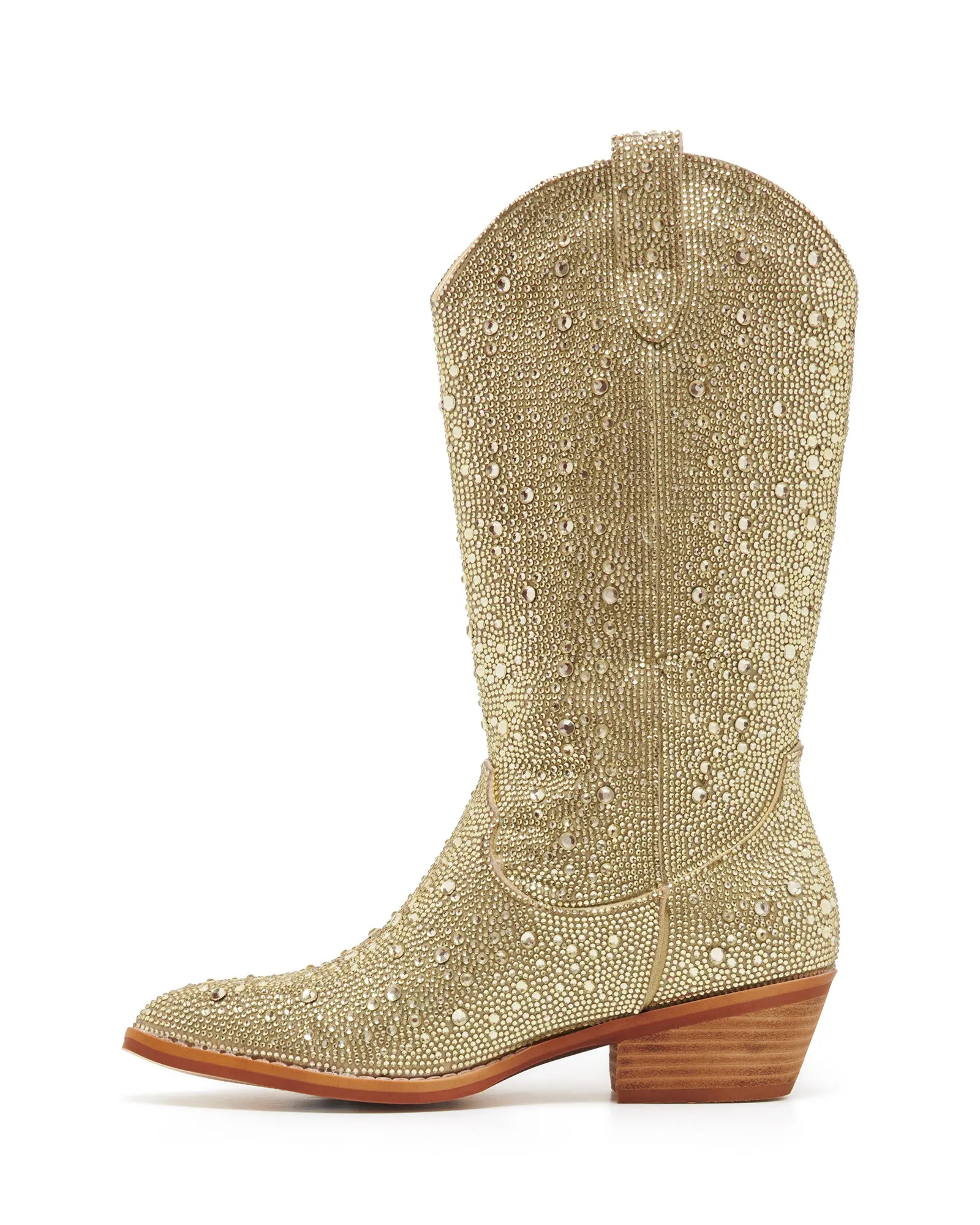 Majesty Cowboy Boot Gold Rhinestones