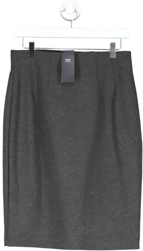 M&S Grey Mark Knee Lencgth Pencil Skirt BNWT UK 12