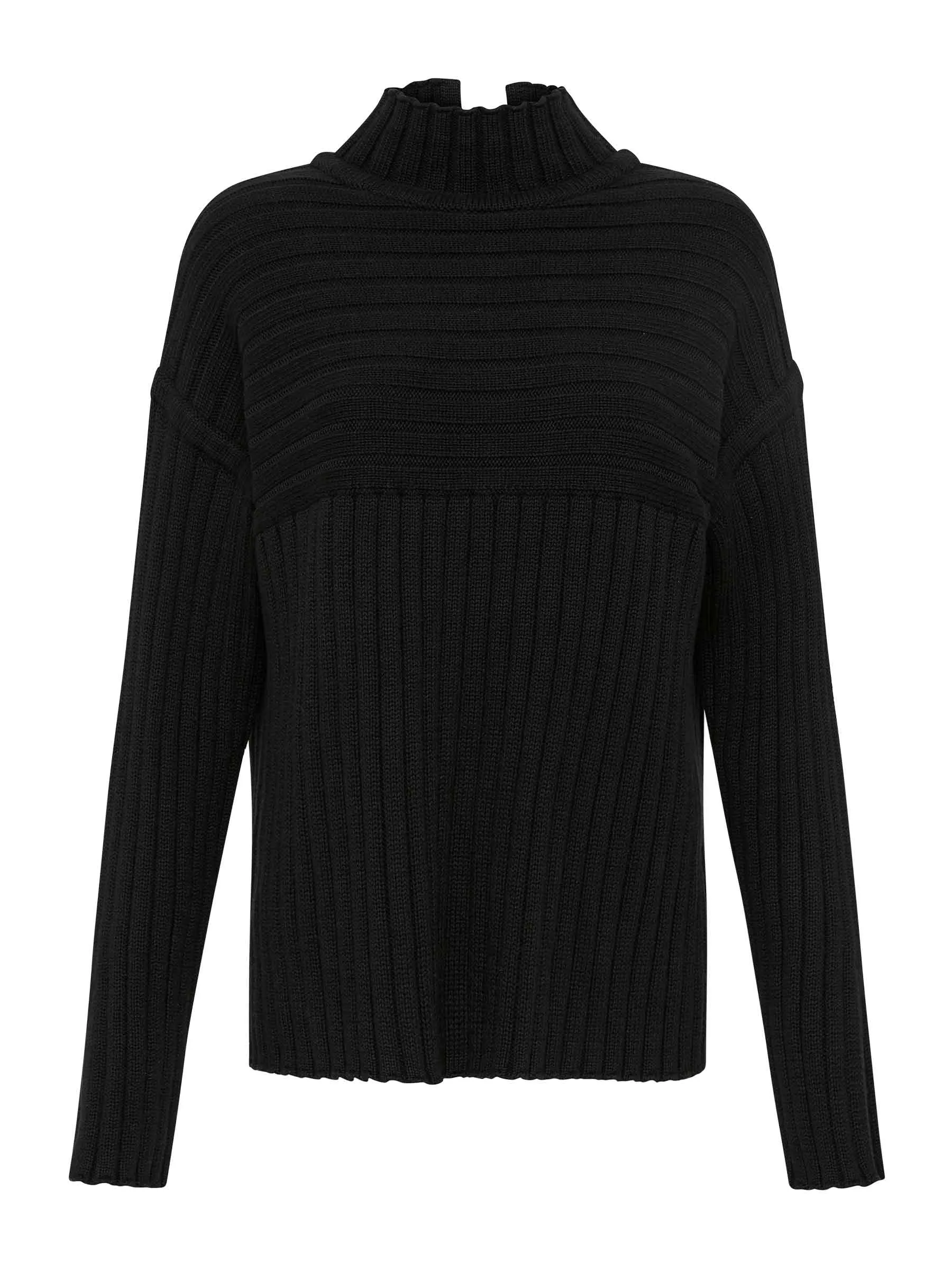 Mock Neck Rib Knit Jumper