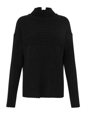 Mock Neck Rib Knit Jumper