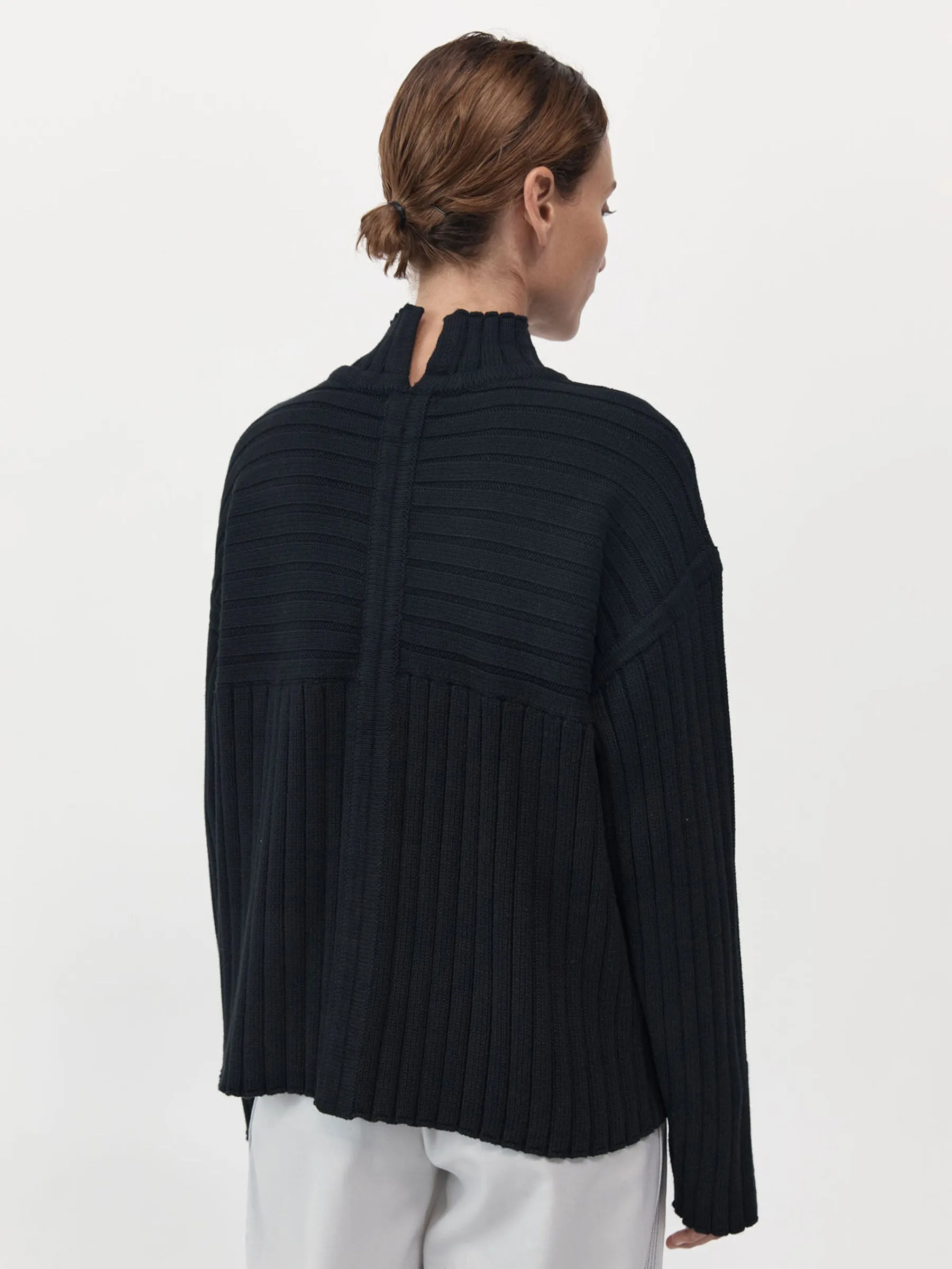 Mock Neck Rib Knit Jumper