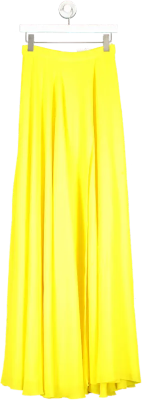 Nadine Merabi Yellow Front Split Maxi Skirt UK S/M