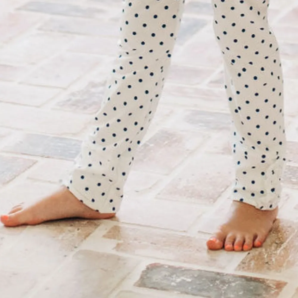 Navy Polka Dot Leggings