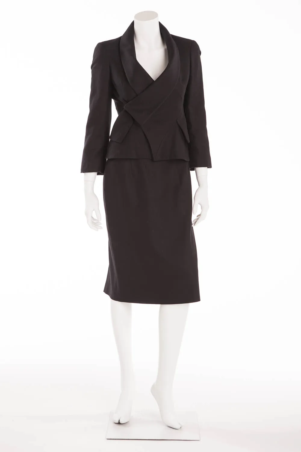 Original Alexander McQueen - 2PC Black Blazer & Skirt Suit - IT 40