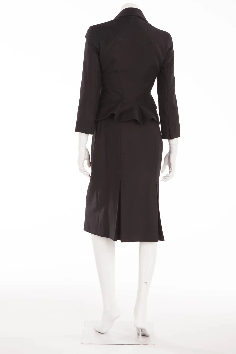 Original Alexander McQueen - 2PC Black Blazer & Skirt Suit - IT 40