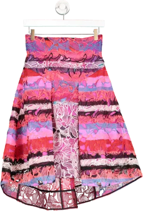 Peter Pilotto Multicoloured Multi Layered Orchid Lace Skirt UK 8