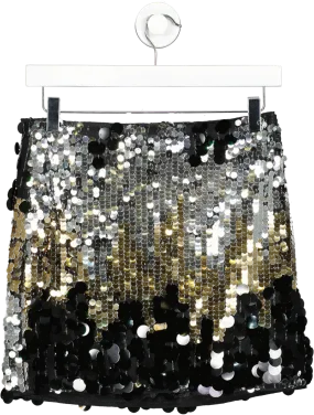 PrettyLittleThing Metallic Bronze Ombre Micro Mini Sequin Skirt UK 8