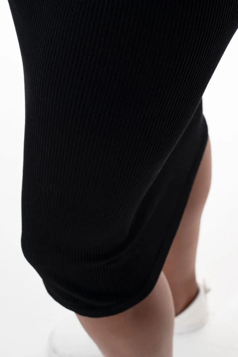 Ribbed Bodycon Skirt _ 145596 _ Black