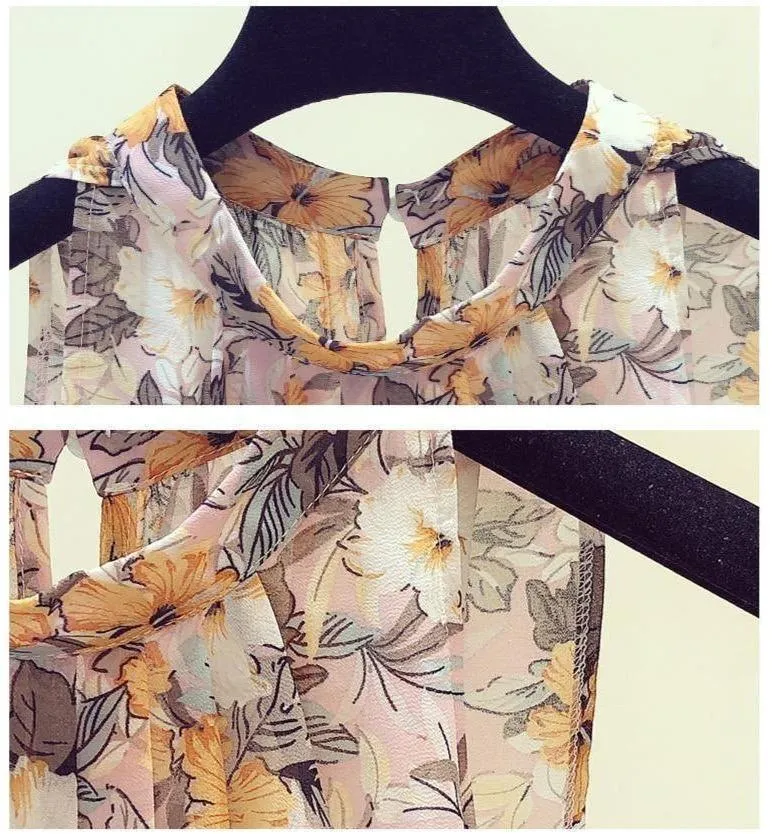 Sleeveless Chiffon Floral Top