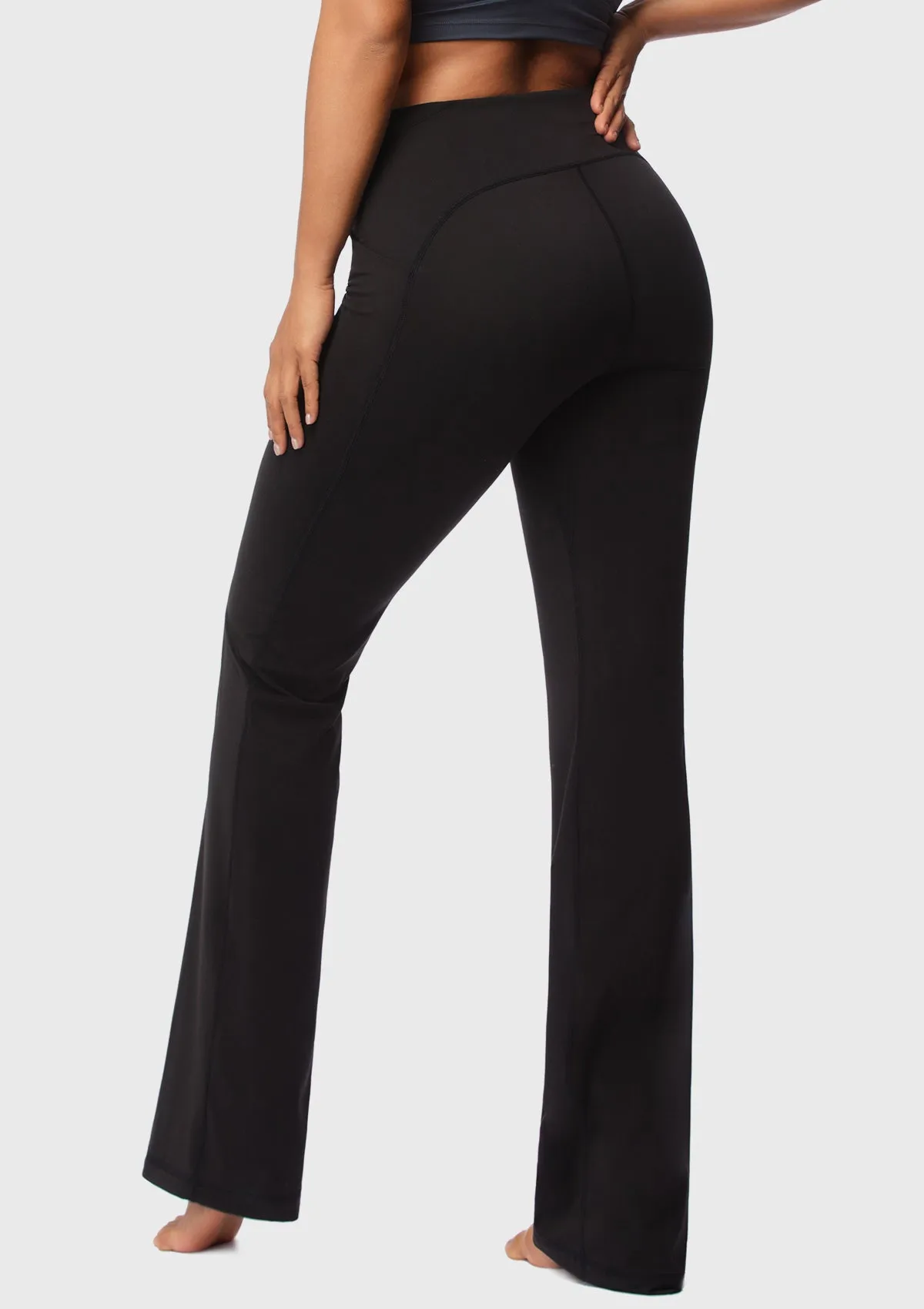 Songful High-Waisted Stretch Bootcut Yoga Pants Workout Leggings With Pockets