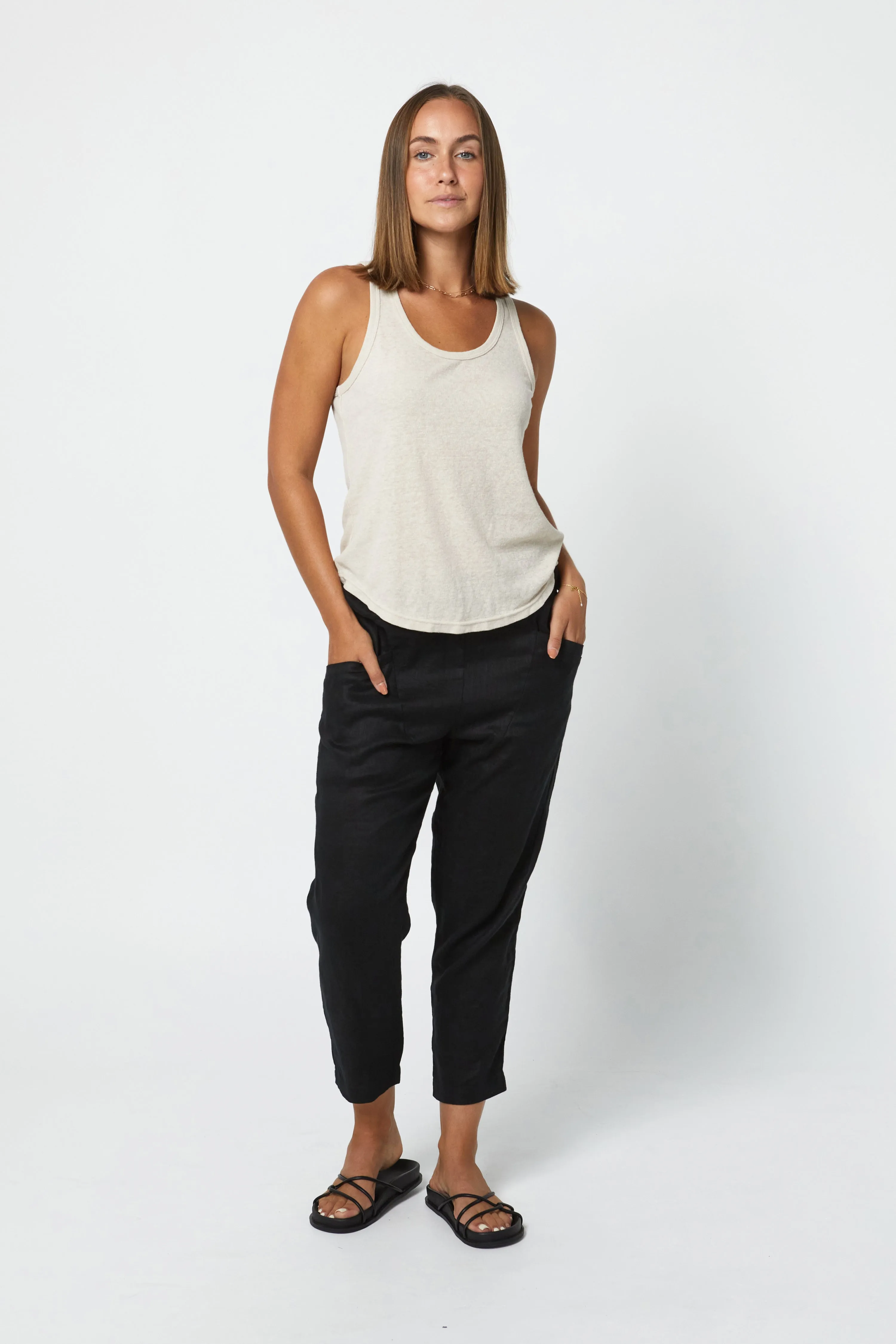 SUTTON HEMP PANT - BLACK