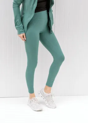 Teal Two Line Yoga Leggings