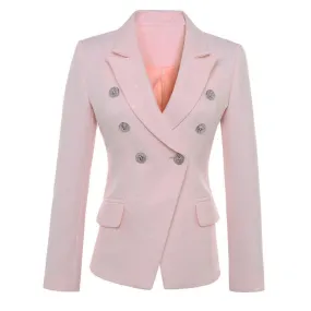 The Conscientiousness Pink Blazer Women - Formal-Business - Plain-Solid