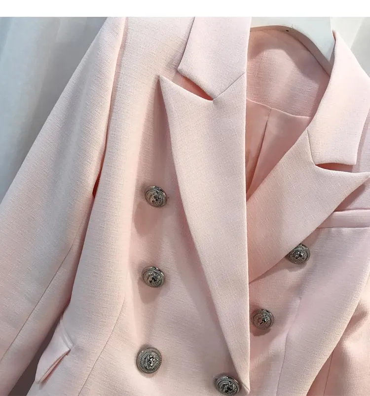 The Conscientiousness Pink Blazer Women - Formal-Business - Plain-Solid