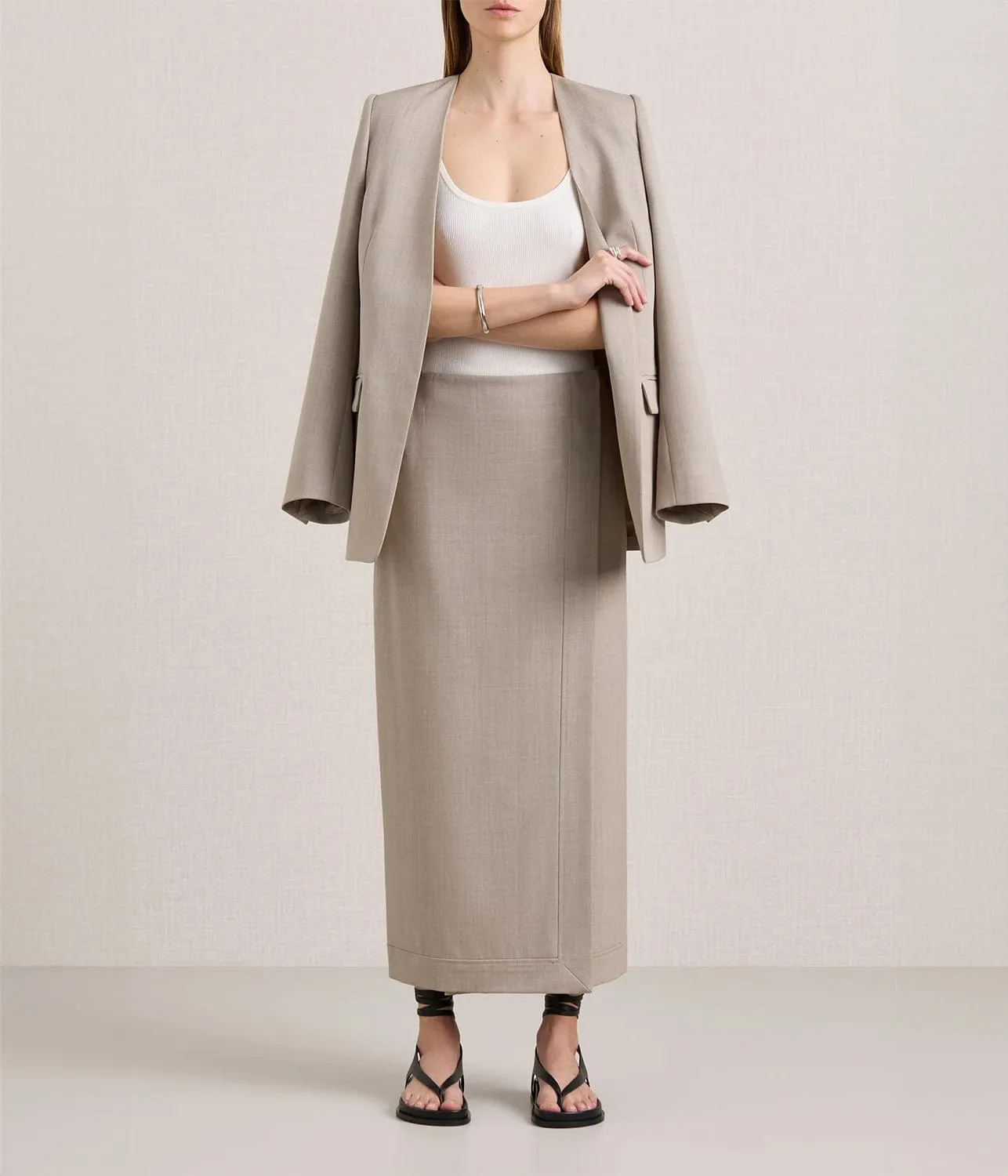 THE JOAN WRAP SKIRT- ALMOND