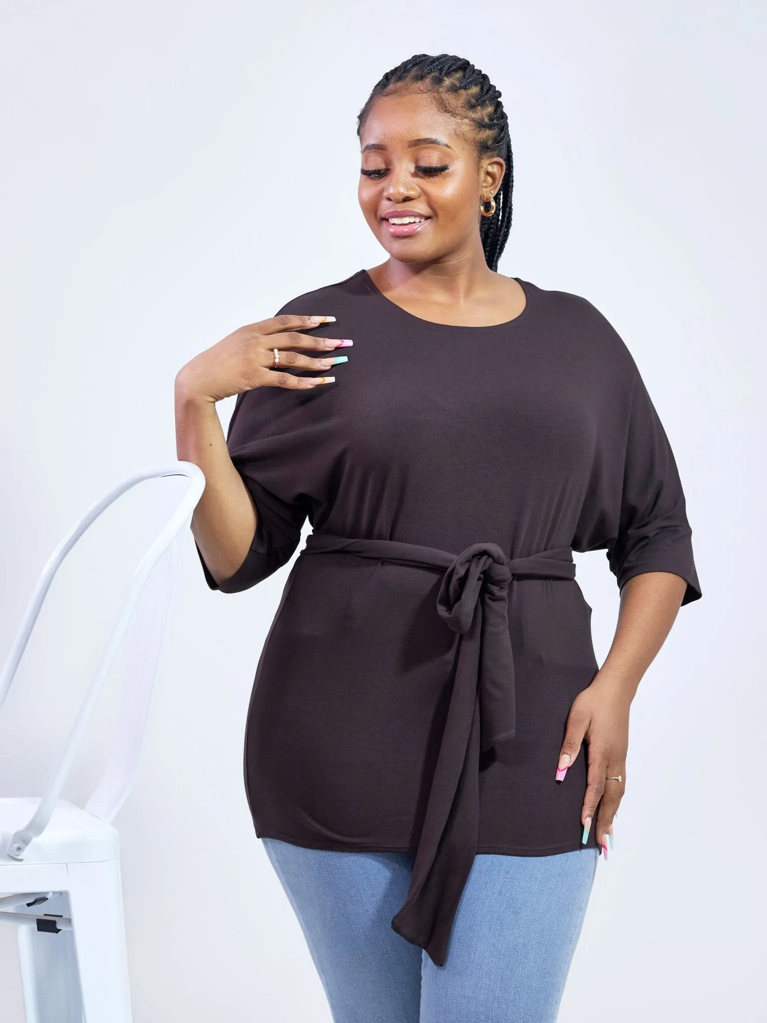 Vivo Basic Abby Loose Top - Chocolate