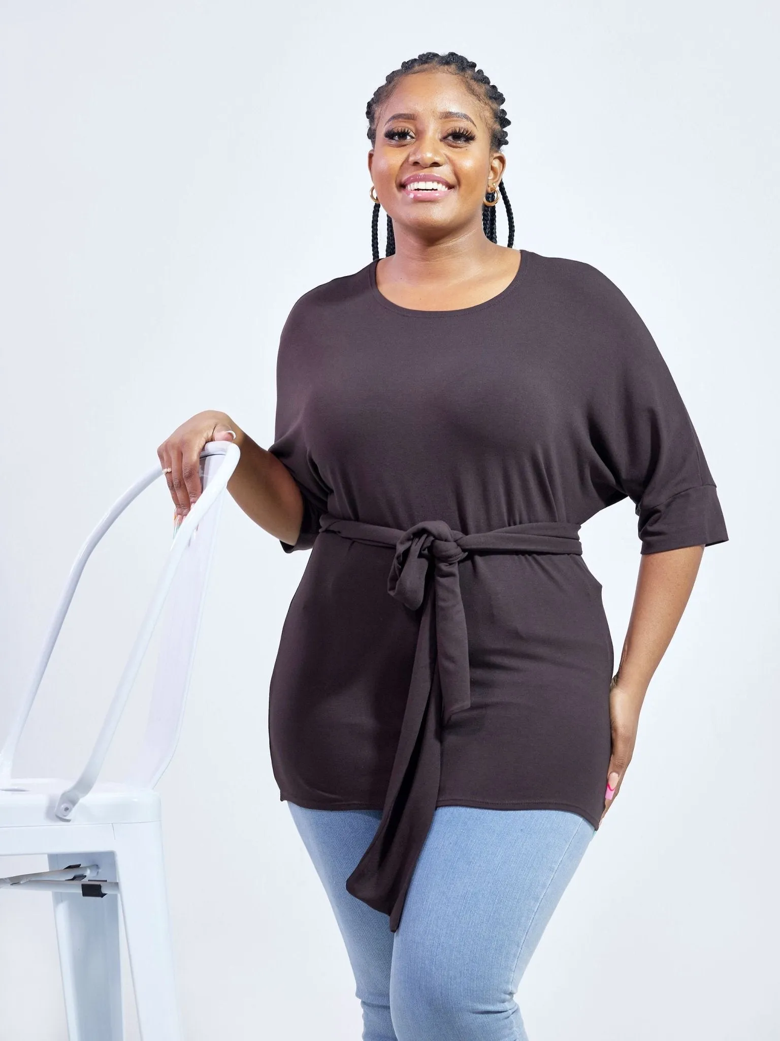 Vivo Basic Abby Loose Top - Chocolate